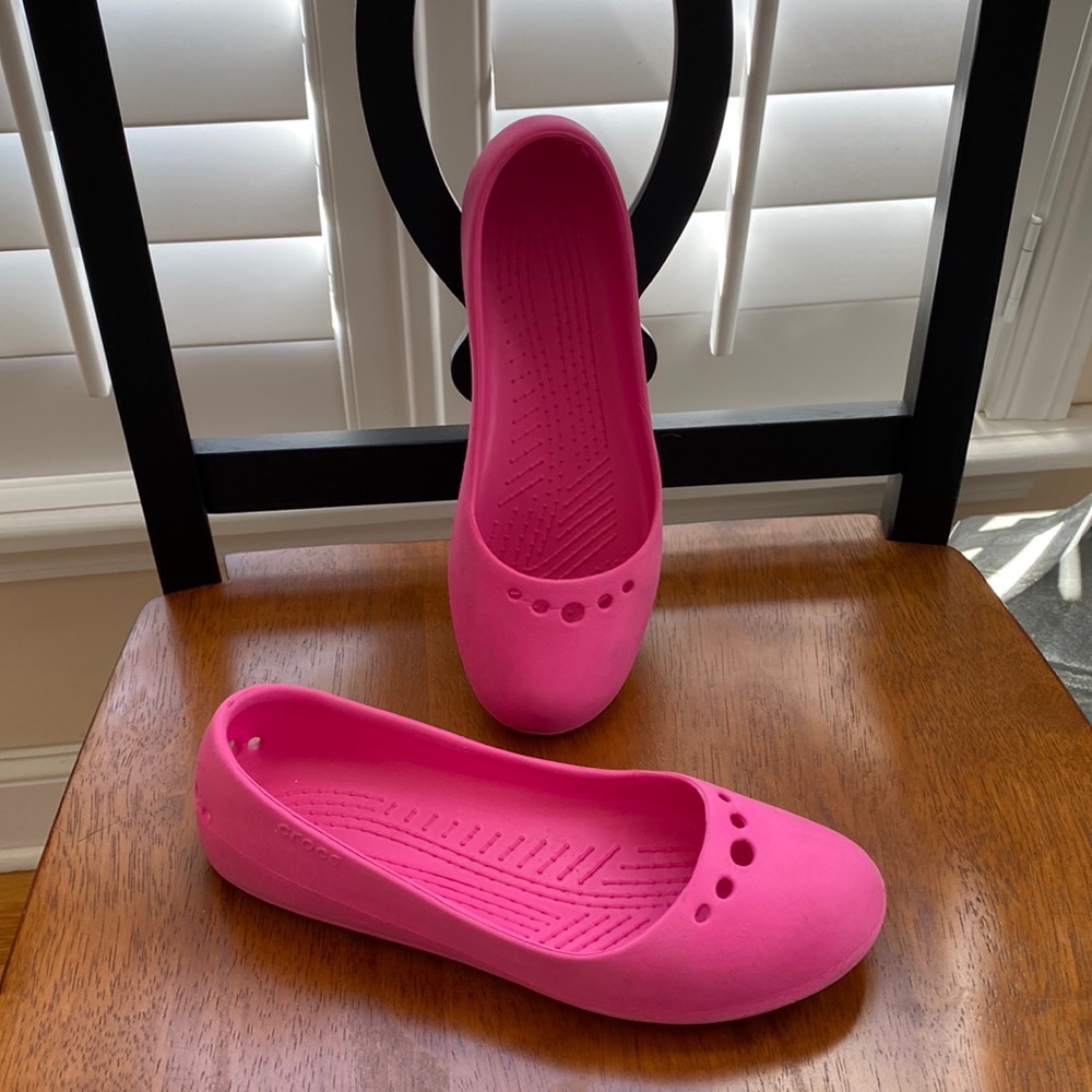 Crocs Ballet Flats, Pink, Size 8